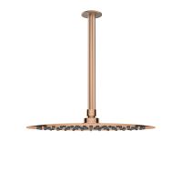 Oltens Vindel deszczownica 30x30 cm okrągła z ramieniem sufitowym Aera miedź szczotkowana 36081610