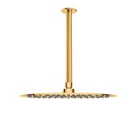 Oltens Vindel deszczownica 30 cm okrągła z ramieniem sufitowym Aera złoty połysk 36081800