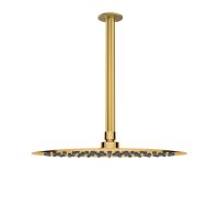 Oltens Vindel deszczownica 30 cm okrągła z ramieniem sufitowym Aera złoto szczotkowane 36081810