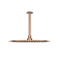 Oltens Vindel deszczownica 30x30 cm okrągła z ramieniem sufitowym Aera miedź szczotkowana 36082610