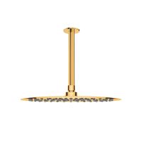 Oltens Vindel deszczownica 30 cm okrągła z ramieniem sufitowym złoty połysk 36082800