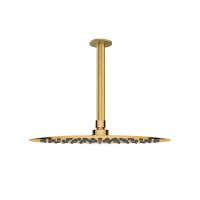 Oltens Vindel deszczownica 30 cm okrągła z ramieniem sufitowym Aera złoto szczotkowane 36082810