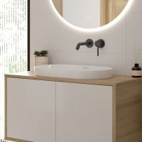 Oltens Tive umywalka 61x40 cm owalna wpuszczana biała 40323000