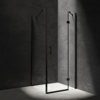 Omnires Manhattan drzwi prysznicowe 80 cm czarny mat/szkło przezroczyste ADC80X-ABLTR