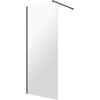 Omnires Marina Walk-In ścianka prysznicowa 110 cm czarny mat/szkło przezroczyste DNR11XBLTR