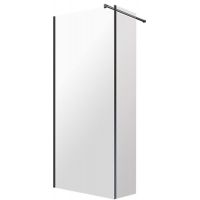 Omnires Marina kabina prysznicowa 120x30 cm typu Walk-In czarny mat/szkło przezroczyste MA1230BLTR