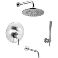 Paffoni Light zestaw wannowo-prysznicowy podtynkowy stal szczotkowana LIG019ZSCW3A.ST