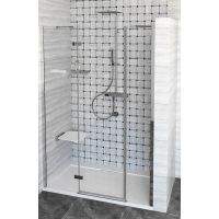 Polysan Fortis Line drzwi prysznicowe 130 cm wnękowe lewe chrom/szkło przezroczyste FL1513L