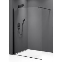 Polysan Modular Shower ścianka prysznicowa walk-in 80 cm czarny mat/szkło przezroczyste MS1-80B