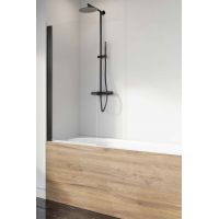 Radaway Nes Black PNJ I parawan nawannowy 50 cm 1-częściowy czarny mat/szkło przezroczyste 10011050-54-01L