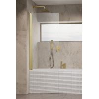 Radaway Nes 6 Brushed Light Gold PNJ parawan nawannowy 80 cm 1-częściowy delikatny złoty szczotkowany/szkło przezroczyste 10011080-99-01L