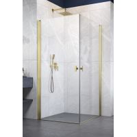Radaway Nes Brushed Gold KDD I drzwi prysznicowe 90 cm uchylne złoty szczotkowany/szkło przezroczyste 10021090-99-01R 
