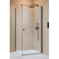 Radaway Nes Brushed GunMetal KDJ I drzwi prysznicowe 90 cm uchylne gunMetal szczotkowany/szkło przezroczyste 10022090-92-01R