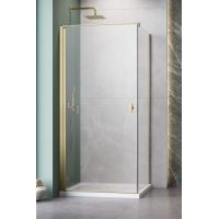 Radaway Nes Brushed Gold KDJ drzwi prysznicowe 90 cm uchylne złoty szczotkowany/szkło przezroczyste 10022090-99-01R