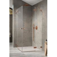 Radaway Essenza Pro Brushed Copper KDD kabina prysznicowa część lewa 80x80 cm kwadratowa miedź szczotkowana/szkło przezroczyste 10096080-93-01L