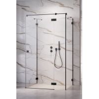 Radaway Essenza Pro Black KDJ+S drzwi prysznicowe 110 cm lewe czarny mat/szkło przezroczyste 10097311-54-01L