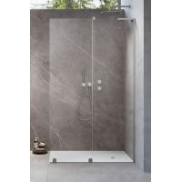 Radaway Furo SL Brushed Nickel Walk in drzwi ze ścianką 110 cm prawe wolnostojąca nikiel szczotkowany/szkło przezroczyste 10306588-91-01R/10110544-01-01