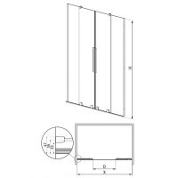 Radaway Furo Black DWD drzwi prysznicowe 168 cm czarny mat/szkło przezroczyste 20231012-161000-38237