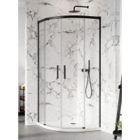 Radaway Idea PDD ścianki prysznicowe czarny/szkło przezroczyste 387150-54-01