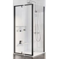 Ravak Pivot PPS-90 ścianka prysznicowa 90 cm stała czarny mat/szkło przezroczyste 90G70300Z1 - Outlet