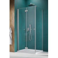 Radaway Nes Brushed Nickel KDJ B drzwi prysznicowe 90 cm składane nikiel szczotkowany/szkło przezroczyste 10025090-91-01R