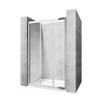 Rea Alex drzwi prysznicowe 90 cm 3-elementowe srebrny aluminiowy/szkło przezroczyste REA-K0549