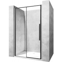 Rea Solar Black drzwi prysznicowe 90 cm wnękowe czarny półmat/szkło przezroczyste REA-K6319