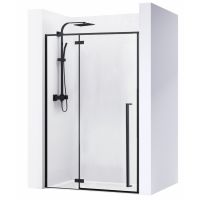 Rea Fargo drzwi prysznicowe 110 cm wnękowe czarny półmat/szkło przezroczyste REA-K6325