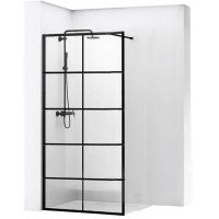 Rea Bler 1 Walk-In ścianka prysznicowa 80 cm wolnostojąca czarny półmat/szkło przezroczyste REA-K7952