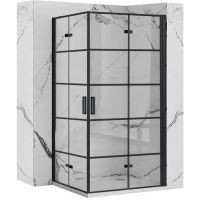 Rea Molier Black Double kabina prysznicowa 80x100 cm prostokątna czarny półmat/szkło przezroczyste REA-K8537/REA-K6963