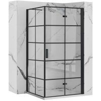 Rea Molier Black kabina prysznicowa 80x80 cm kwadratowa czarny półmat/szkło przezroczyste REA-K8537/REA-K8412