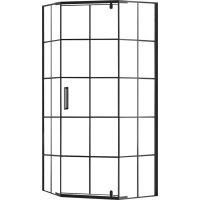 Rea Hex kabina prysznicowa 80x80 cm pięciokątna czarny/szkło przezroczyste REA-K8969