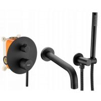 Rea Lungo zestaw wannowo-prysznicowy podtynkowy czarny REA-P6300