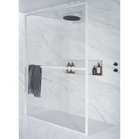 Riho Lucid GD401 Walk-In ścianka prysznicowa 140 cm wolnostojąca biały mat/szkło przezroczyste  G005032122