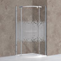 Roth Ardis kabina prysznicowa 80x80 cm półokrągła chrom połysk/szkło ze wzorem N0798