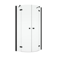 SanSwiss Annea kabina prysznicowa 80x80 cm półokrągła czarny mat/szkło przezroczyste ANR550800607