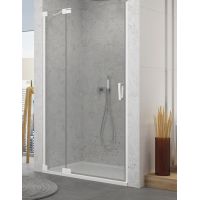 SanSwiss Cadura drzwi prysznicowe 120 cm lewe biały mat/szkło przezroczyste CA13G1200907