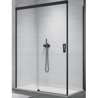 SanSwiss Cadura ścianka prysznicowa 90 cm czarny mat/szkło przezroczyste CAST0900607