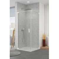 SanSwiss Cadura ścianka prysznicowa 90 cm boczna biały mat/szkło przezroczyste CAT10900907