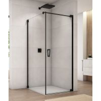 SanSwiss Cadura ścianka prysznicowa 120 cm boczna czarny mat/szkło przezroczyste CAT11200607