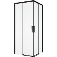 SanSwiss Divera kabina prysznicowa 80x80 cm kwadratowa czarny mat/szkło przezroczyste D22SE2B0800607