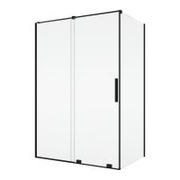 SanSwiss Amalia ścianka prysznicowa 80 cm czarny mat/szkło przezroczyste D35F10800607