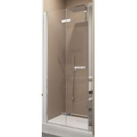 SanSwiss Swing-Line F drzwi prysznicowe 80 cm lewe biały/szkło przezroczyste SLF1G08000407