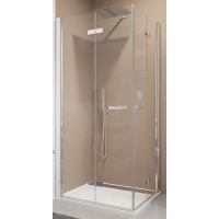 SanSwiss Swing-Line F drzwi prysznicowe 70 cm częściowe 1/2 lewe srebrny mat/szkło przezroczyste SLF2G07000107