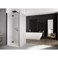 SanSwiss Solino drzwi prysznicowe 100 cm lewe czarny mat/szkło przezroczyste SOLF1G1000607