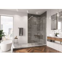 SanSwiss Easy Walk-In ścianka prysznicowa 80 cm wolnostojąca biały/szkło przezroczyste STR4P0800907