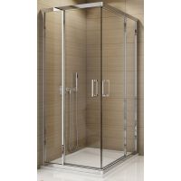 SanSwiss TOP-Line drzwi prysznicowe 90 cm częściowe 1/2 narożne lewe srebrny połysk/szkło przezroczyste TED2G09005007