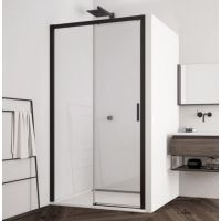 SanSwiss Top-Line S drzwi prysznicowe 160 cm lewe czarny mat/szkło przezroczyste TLS2G1600607