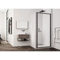 Sanswiss Top Line-S Black drzwi prysznicowe 100 cm wahadłowe czarny mat/szkło przezroczyste TLSP1000607