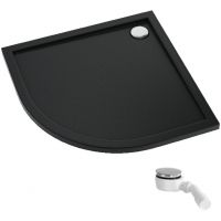 Schedpol Caspar New Black Matt brodzik półokrągły z syfonem 90x90 cm czarny 3.2334/C/MG